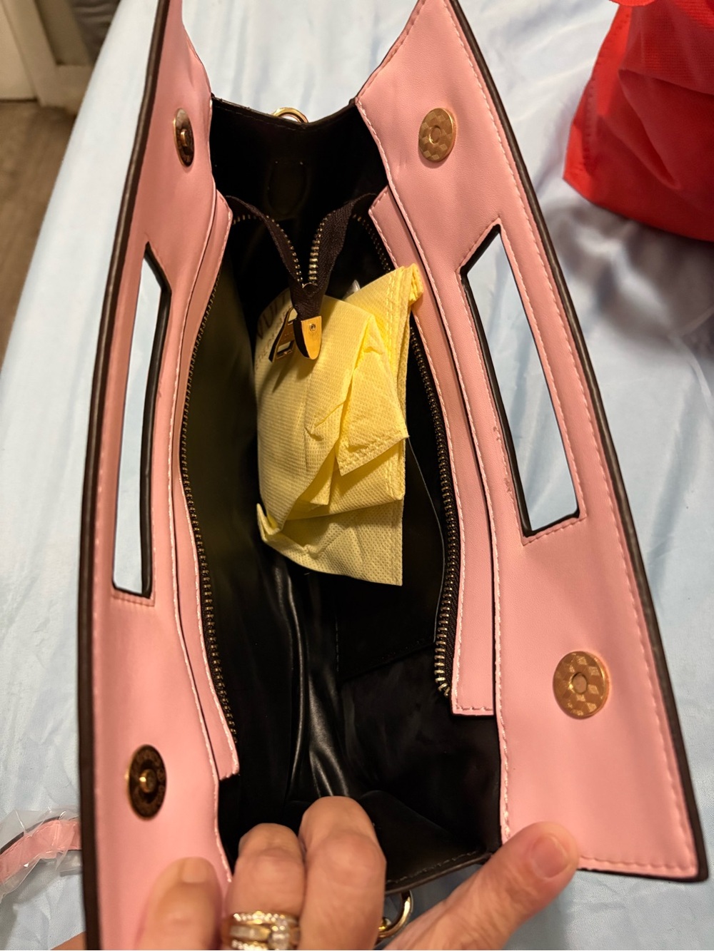 Elegant Pink Clutch with Zipper Close